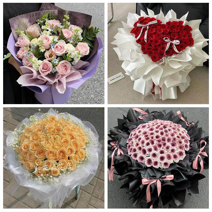 送济南市历下区市中区槐荫区花店同城配送女友生日情人节玫瑰花束