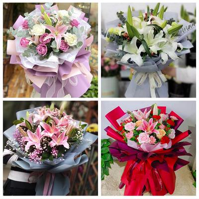 送晋城市陵川县泽州县高平市鲜花店同城配送老婆香水百合玫瑰花束