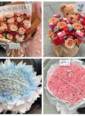 北京市东城区天坛永定门外街道同城鲜花店送女友生日圣诞玫瑰花束