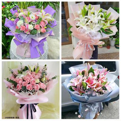 常德澧县临澧桃源石门县津市鲜花店同城配送老婆香水百合玫瑰花束