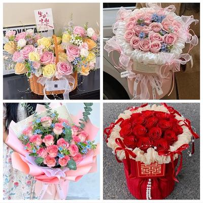 上海市浦东新场大团镇芦潮港同城鲜花店玫瑰生日花束送老婆女友