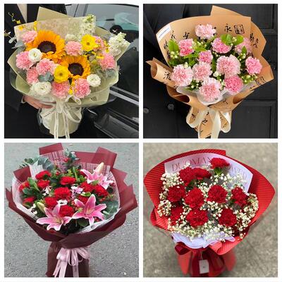 潍坊市潍城寒亭区坊子奎文区鲜花店同城配送康乃馨父母生日看病人