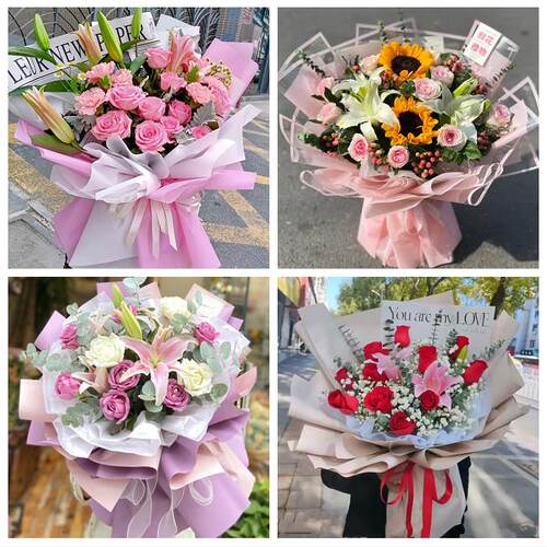 上海市浦东沪东新村金杨新村鲜花店同城配送老婆香水百合玫瑰花束