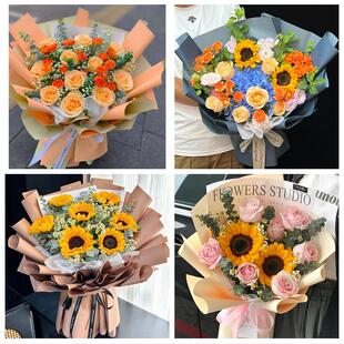 张家口市沽源尚义蔚县阳原县同城鲜花店父亲节向日葵花束男士生日