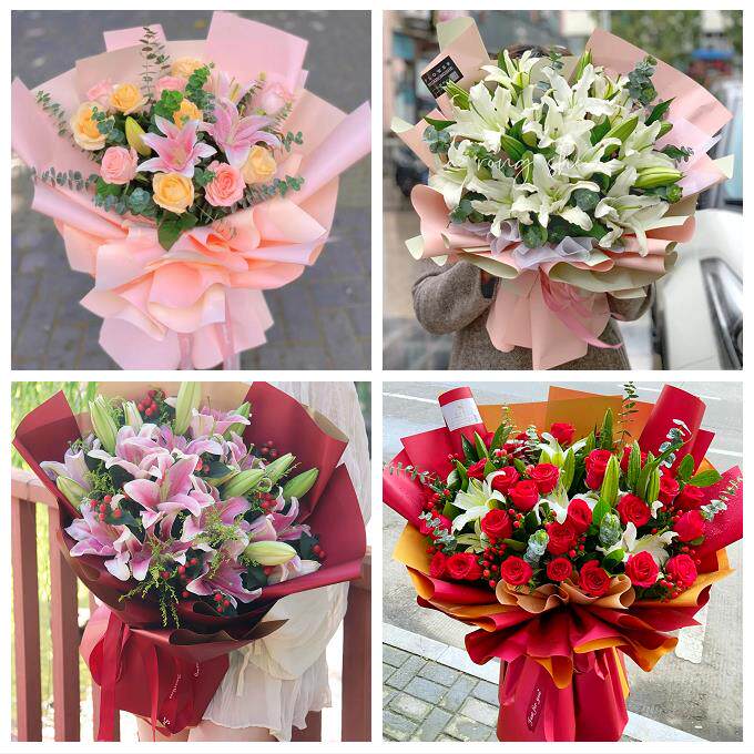 菏泽市巨野郓城县鄄城东明县鲜花店同城配送老婆香水百合玫瑰花束