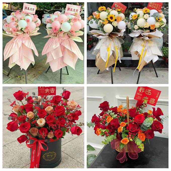 南充市顺庆高坪嘉陵区阆中市同城鲜花店新店开业大麦花篮公司乔迁
