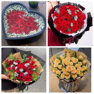 送四川省内江市资中县隆昌县花店同城配送女友生日情人节玫瑰花束