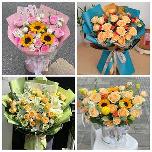 湖南益阳市资阳区赫山区南县同城鲜花店父亲节向日葵花束男士生日