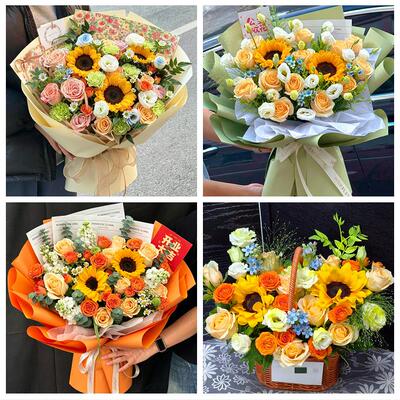 邵阳市双清大祥北塔区邵东县同城鲜花店成人礼高考向日葵玫瑰花束
