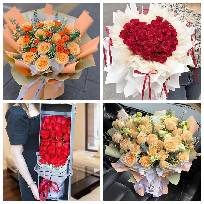 天津市滨海新区大沽新北北塘街同城鲜花店七夕表白情人节玫瑰花束