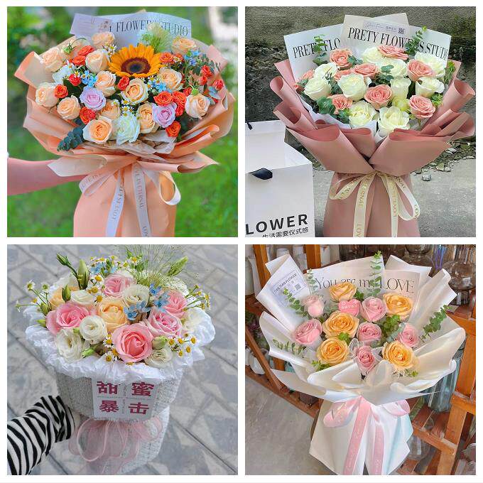黑龙江省佳木斯市桦川县汤原县同城鲜花店向日葵玫瑰混搭生日花束