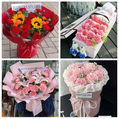 张家口万全崇礼区张北康保县同城鲜花店38节送长辈女士康乃馨百合