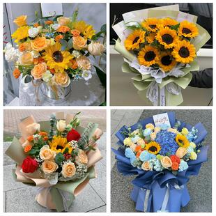 成人礼高考毕业向日葵花束黑龙江齐齐哈尔富裕克山克东县同城花店