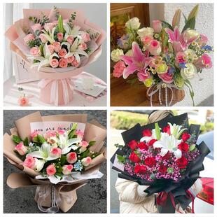 四川乐山市夹江县沐川县峨边县鲜花店同城送玫瑰香水百合生日花束