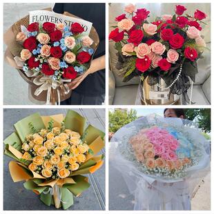 送濮阳市华龙区清丰县南乐县同城鲜花店七夕表白订红玫瑰花束礼盒