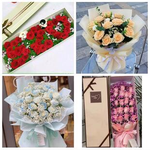 桂林市秀峰叠彩区象山七星区同城鲜花店情人节表白送玫瑰花束礼盒