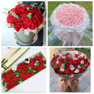 兰州市城关七里河西固安宁区同城鲜花店情人节表白送玫瑰花束礼盒
