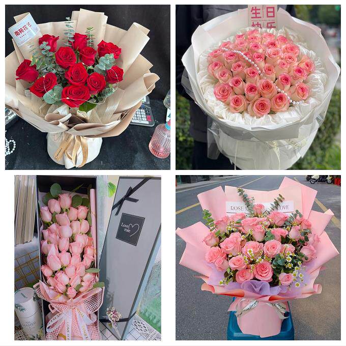 辽宁锦州黑山县义县凌海北镇市鲜花店同城配送女神节玫瑰花束礼盒