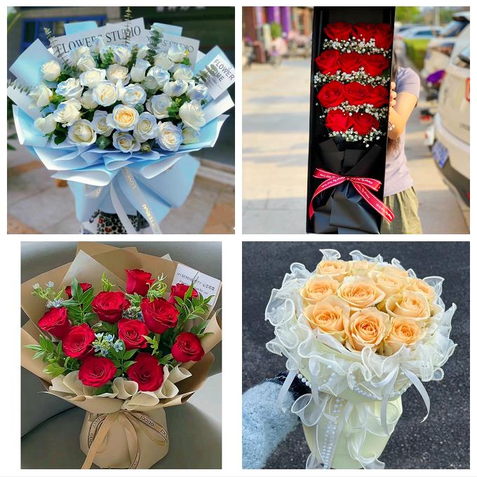 送济南市历下区市中区槐荫区同城鲜花店七夕节11朵33枝玫瑰送女友