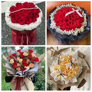 黑龙江鹤岗市萝北县绥滨县附近同城鲜花店订33朵玫瑰送情人女朋友