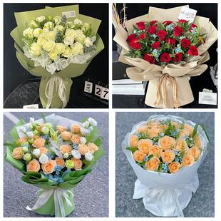 伊春市翠峦新青美溪金山屯区花店同城配送女友生日情人节玫瑰花束