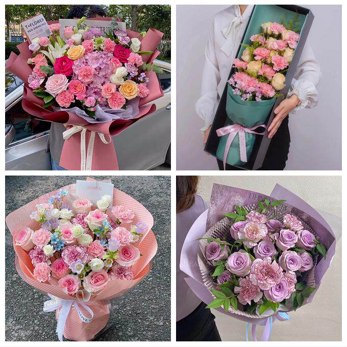 宝鸡市渭滨金台陈仓区凤翔县同城鲜花店订38妇女节康乃馨百合花束