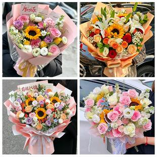 邢台市南和宁晋县巨鹿新河县同城鲜花店成人礼高考向日葵玫瑰花束