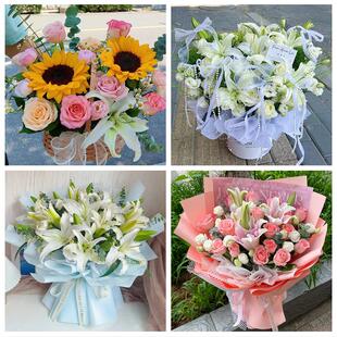 吐鲁番市高昌区鄯善托克逊县鲜花店同城配送朋友生日玫瑰百合花束
