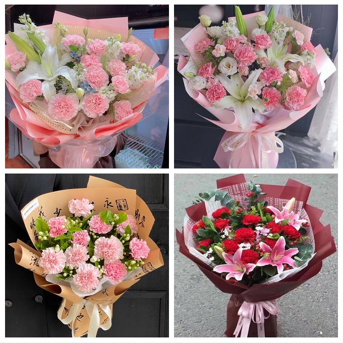 上海市静安区南京西路静安寺鲜花店同城配送康乃馨父母生日看病人