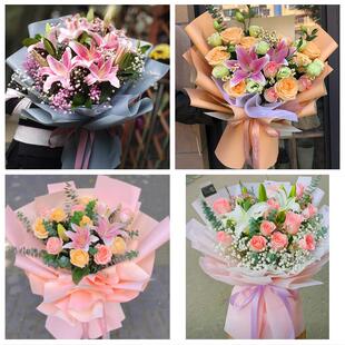 柳州市城中区鱼峰柳南柳北区鲜花店同城配送老婆香水百合玫瑰花束