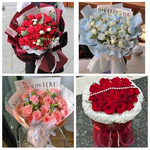 陕西延安市吴起甘泉洛川县富县同城鲜花店订33朵玫瑰送情人女朋友