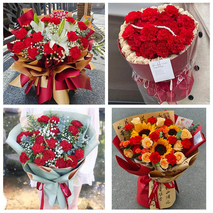 绥化市北林区望奎兰西青冈县同城鲜花店订38妇女节康乃馨百合花束