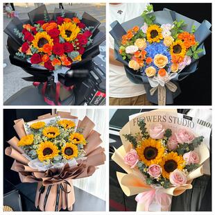 包头市东河昆都仑青山石拐区同城鲜花店父亲节向日葵花束男士生日