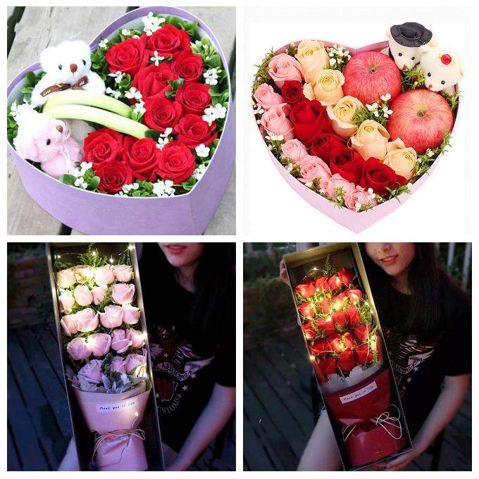 锦州市黑山县义县凌海北镇市鲜花店同城配送平安夜圣诞节玫瑰礼盒