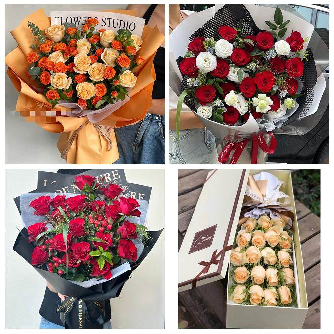 广东深圳市光明区凤凰玉塘马田同城鲜花店送女友生日圣诞玫瑰花束