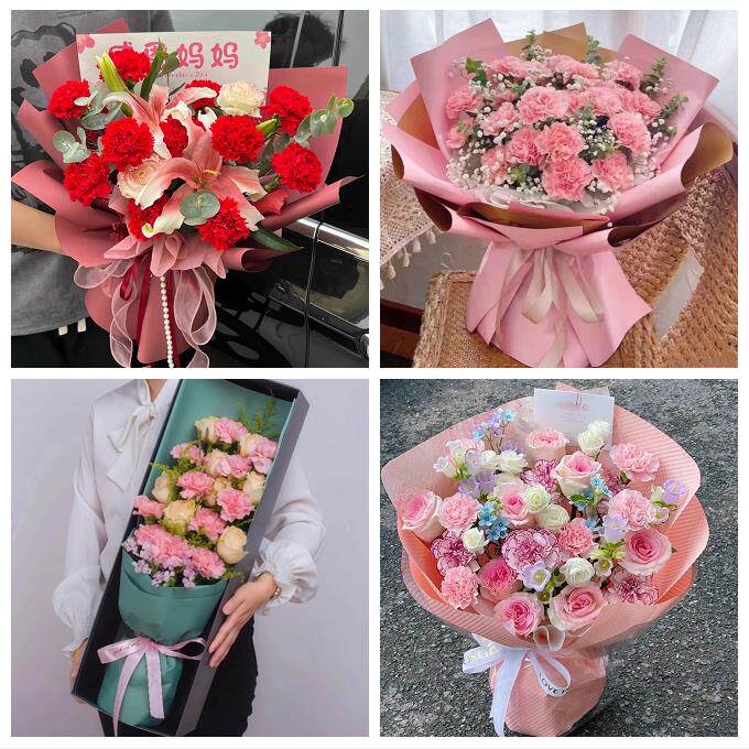 北京石景山区广宁五里坨鲁谷同城鲜花店订38妇女节康乃馨百合花束