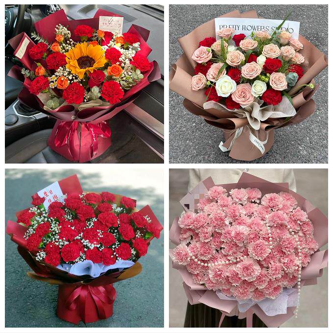 锦州市黑山县义县凌海北镇市同城鲜花店订38妇女节康乃馨百合花束