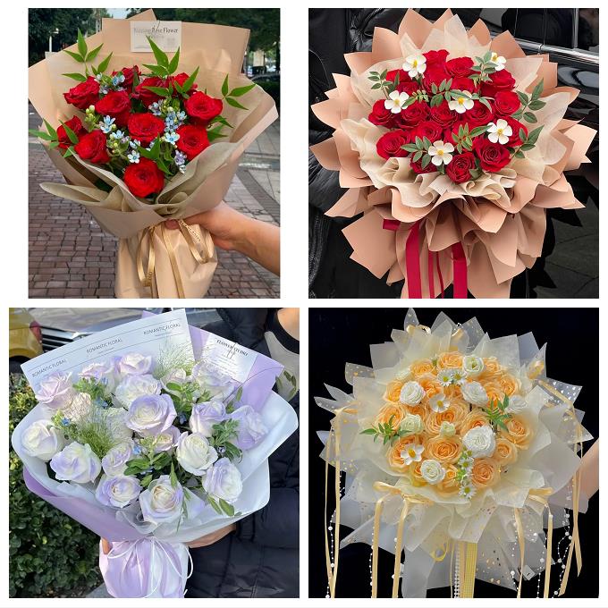 伊春市伊春区南岔友好西林区鲜花店卡布碎冰蓝紫玫瑰花束同城配送