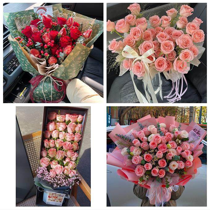 辽宁锦州黑山县义县凌海北镇市同城鲜花店送女友生日圣诞玫瑰花束