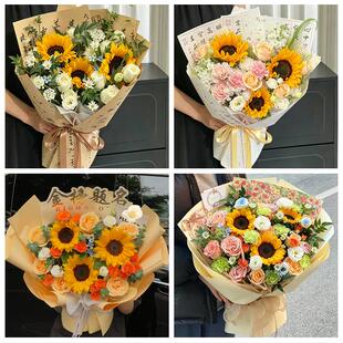 北京市西城区椿树陶然亭广内同城鲜花店成人礼高考向日葵玫瑰花束