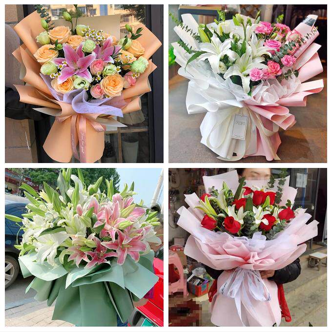 送枣庄市市中区薛城区峄城区鲜花店同城配送老婆香水百合玫瑰花束