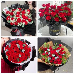 襄阳襄城樊城襄州区南漳谷城花店同城配送女友生日情人节玫瑰花束