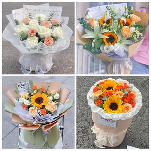 齐齐哈尔富裕克山拜泉讷河市花店同城送男女友领导玫瑰混搭鲜花束