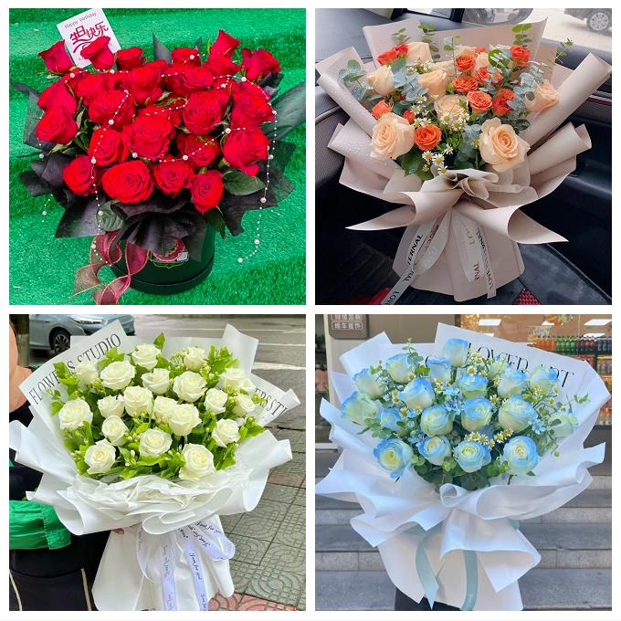 送济南市历下区市中区槐荫区同城鲜花店七夕表白订红玫瑰花束礼盒