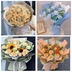 菏泽市巨野郓城县鄄城东明县同城鲜花店父亲节向日葵花束男士生日