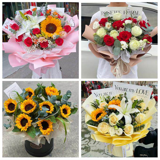 北京市石景山区鲁谷八宝山老山同城鲜花店向日葵玫瑰混搭生日花束