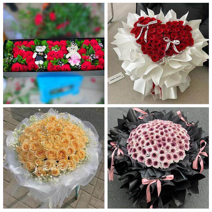 重庆市潼南荣昌区梁平城口县花店同城配送女友生日情人节玫瑰花束