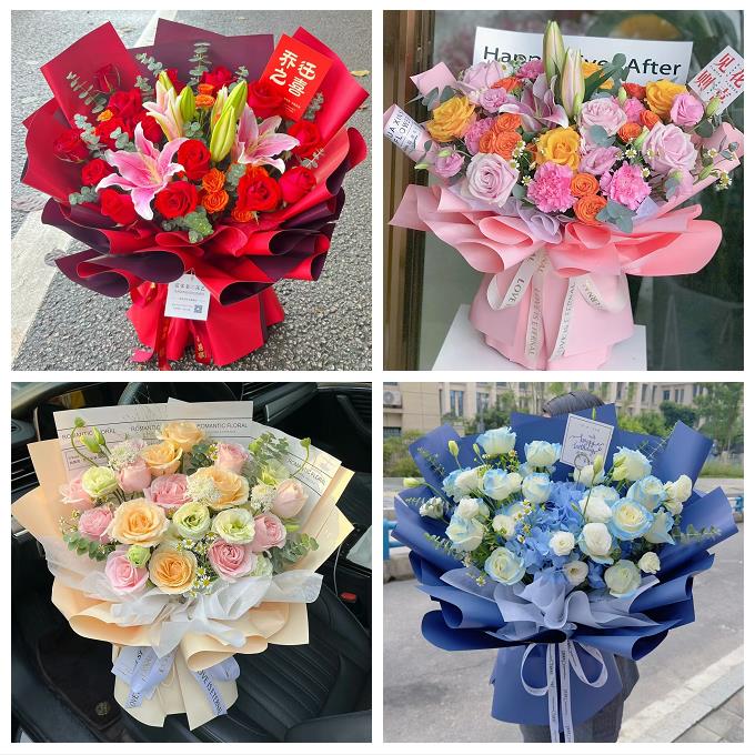 湛江市赤坎霞山区坡头麻章区鲜花店同城送女朋友玫瑰混搭生日花束