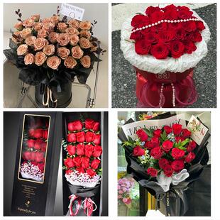 山东滨州市沾化区惠民县阳信县同城鲜花店订33朵玫瑰送情人女朋友