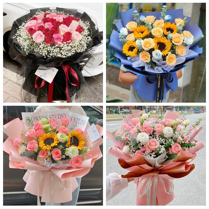 中卫市沙坡头区中宁县海原县花店同城送男女友领导玫瑰混搭鲜花束